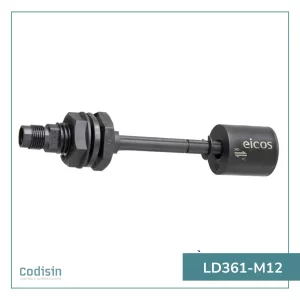 El sensor de nivel Eicos LD361-M12 con varilla de 100 mm detecta de manera confiable un punto de nivel máximo o mínimo en depósitos de agua o líquidos.
