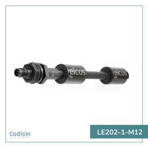 el sensor de nivel Eicos LE202-1-M12 detecta 2 puntos de nivel de agua o líquidos al tope (nivel máximo) o al fondo (nivel mínimo) del depósito.